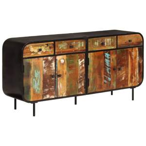 [355845] Szafka, 140x35x70 cm, lite drewno z odzysku i metal