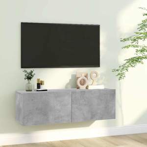 [801485] Szafka pod TV, szarość betonu, 100x30x30 cm