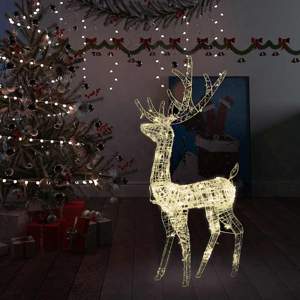 [329781] Świąteczny renifer, akrylowy, 128 cm, 140 ciepłych białych LED