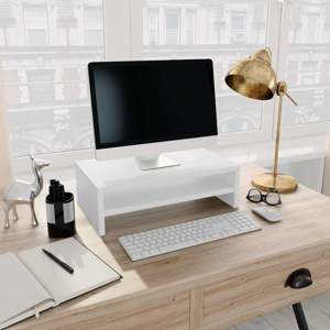 [800216] Podstawka na monitor, biała, 42x24x13 cm materiał drewnopochodny