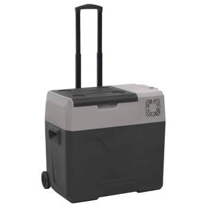 [51782] Lodówka na kółkach, z uchwytem, czarno-szara, 40 L, PP