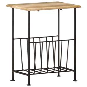 [286465] Stojak na gazety, 40x30x50 cm, lite drewno mango i stal