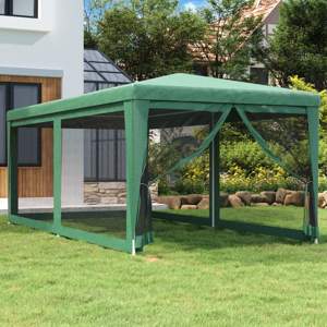 [319238] Namiot imprezowy z 6 ściankami z siatki, zielony, 3x6 m, HDPE