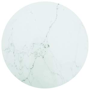 [322249] Blat do stołu, biały, Ø70x0,8 cm, szkło ze wzorem marmuru