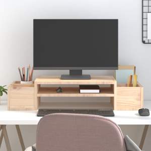 [813964] Podstawka na monitor, 70x27,5x15 cm, lite drewno sosnowe