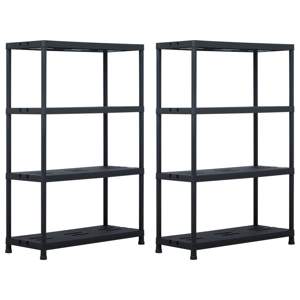 [276262] Regały magazynowe, 2 szt., czarne, 220 kg, 90x40x138 cm
