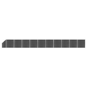[3070446] Zestaw ogrodzeniowy z WPC, 1830 x (105-186) cm, czarny
