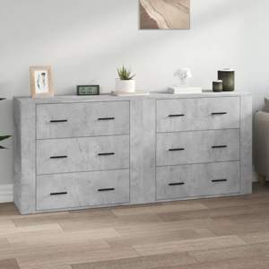 [3185411] Szafki, 2 szt., szarość betonu, materiał drewnopochodny