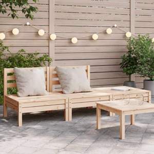 [838033] Ogrodowa sofa 3-osobowa, lite drewno sosnowe
