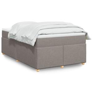 [3285363] Łóżko kontynentalne z materacem, taupe, 120x190 cm, tkanina