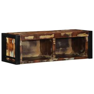 [4015934] Szafka RTV wielokolorowa 80x30x25 cm lite drewno odzyskane