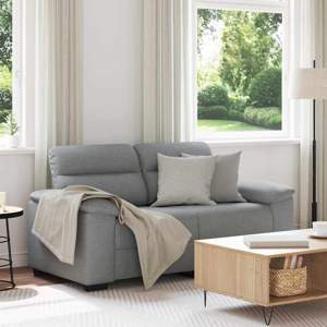 [4105297] Sofa 2-osobowa Jasnoszara 160x81x84 cm Tkanina