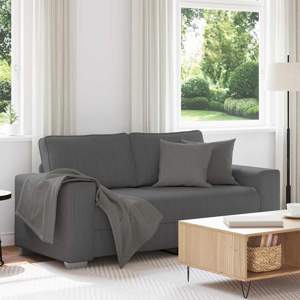 [4105201] Sofa dwuosobowa Ciemnoszara 180x77x82 cm Tkanina sztruksowa