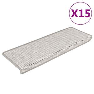 [326882] Samoprzylepne nakładki na schody 15 szt., 65x21x4 cm, platynowe