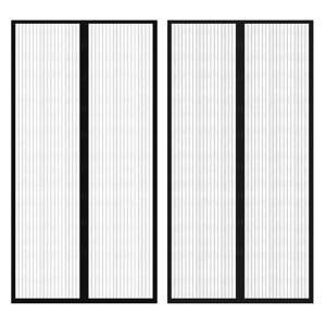[40920] Moskitiery na drzwi, 210 x 100 cm, 2 szt., z magnesem, czarne