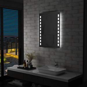 [144697] Ścienne lustro łazienkowe z LED, 60 x 80 cm