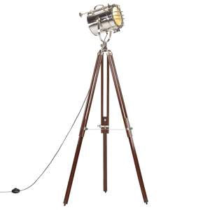 [286203] Lampa podłogowa na trójnogu, lite drewno mango, 180 cm