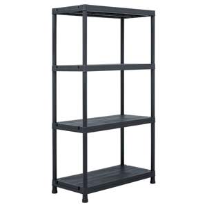 [45673] Regał magazynowy, czarny, 100 kg, 60x30x138 cm, plastikowy