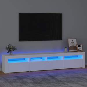 [3152730] Szafka pod TV z oświetleniem LED, biała, 210x35x40 cm