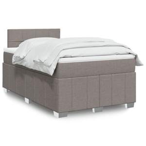 [3287011] Łóżko kontynentalne z materacem, taupe, 120x190 cm, tkanina