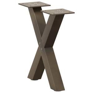 [4012871] Nogi do stolika kawowego w kształcie litery X 2 szt. Naturalna stal 30x(30-31) cm Stal