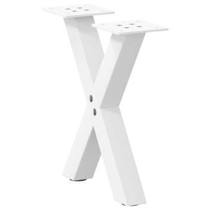[4012873] Nogi do stolika kawowego w kształcie litery X 2 szt. Białe 37x(30-31) cm Stal
