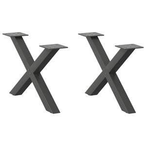 [4012878] Nogi do stolika kawowego w kształcie litery X 2 szt. Antracyt 50x(30-31) cm Stal