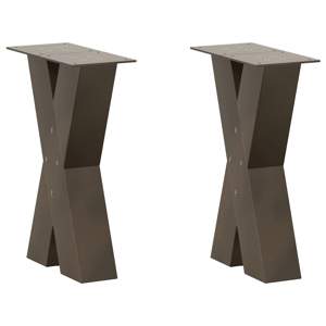 [4012955] Nogi do stolika kawowego w kształcie litery X 2 szt. Naturalna stal 38x(42-43) cm Stal