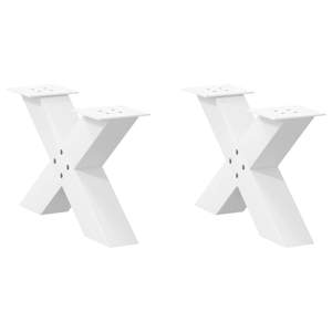 [4012941] Nogi do stolika kawowego w kształcie litery X 2 szt. Białe 60x(30-31) cm Stal