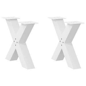 [4012957] Nogi do stolika kawowego w kształcie litery X 2 szt. Białe 50x(42-43) cm Stal