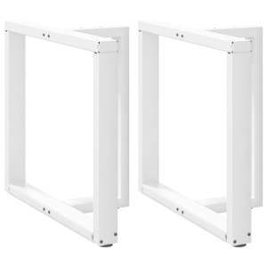 [4013061] Nogi do stołu jadalnego w kształcie litery T 2 szt. Białe 80x35x(72-73) cm Stal