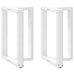 [4013049] Nogi do stołu jadalnego w kształcie litery T 2 szt. Białe 50x35x(72-73) cm Stal