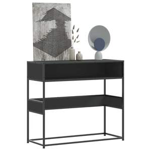 [849169] Stolik konsolowy, czarny, 90x35x80 cm, materiał drewnopochodny