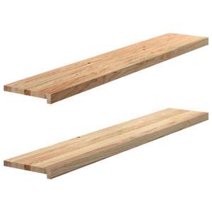 [4009107] Parapety 2 szt., surowe, 140x25x2 cm, lite drewno dębowe