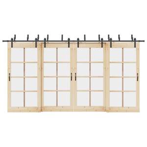 [3295744] System do montażu drzwi przesuwnych, 427 cm, stal, czarny