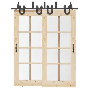 [3295733] System do montażu drzwi przesuwnych, 183 cm, stal, czarny
