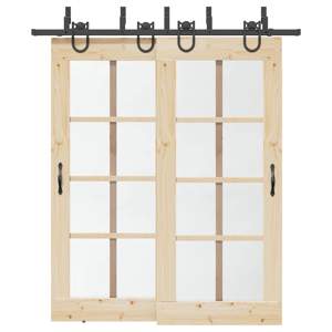 [3295738] System do montażu drzwi przesuwnych, 200 cm, stal, czarny