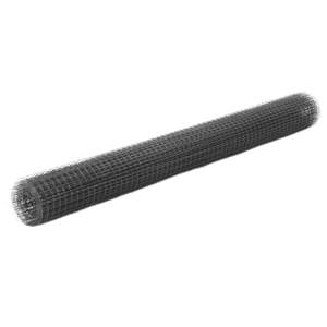 [143658] Ogrodzenie z siatki, stal i PVC, 25x1,5 m, szare