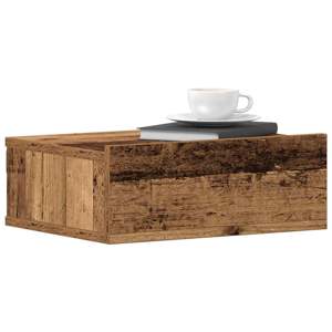 [861119] Pływająca szafka nocna Stare drewno 40x32x15 cm Drewno klejone