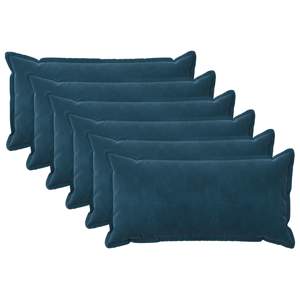 [918077] Poszewka na poduszkę 6 pcs HOUTEN niebieski 40 x 80 cm Welur