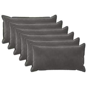 [918083] Poszewka na poduszkę 6 pcs HOUTEN ciemnoszary 40 x 80 cm Welur
