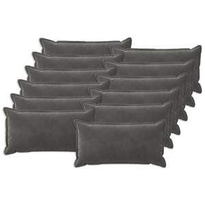 [918084] Poszewka na poduszkę 12 pcs HOUTEN ciemnoszary 40 x 80 cm Welur