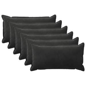 [918092] Poszewka na poduszkę 6 pcs HOUTEN Czarny 40 x 80 cm Welur