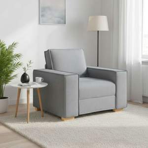 [4104960] Sofa Fotel Jasnoszary 100x78x84 cm Tkanina