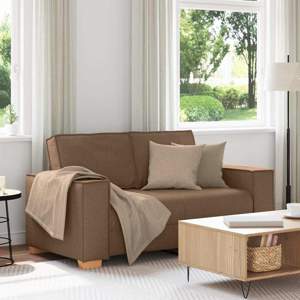[4104974] Sofa 2-osobowa brązowa 160x78x84 cm tkanina