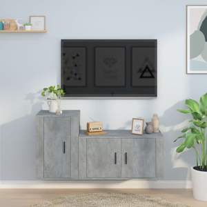 [3188466] Zestaw 2 szafek TV, szarość betonu, materiał drewnopochodny