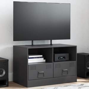 [841739] Szafka pod telewizor, czarna, 67x39x44 cm, stalowa
