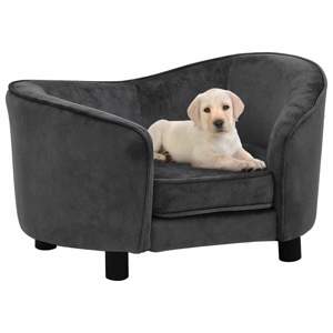 [171022] Sofa dla psa, ciemnoszara, 69x49x40 cm, pluszowa