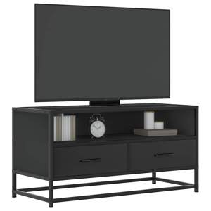 [848809] Szafka pod telewizor, czarna, 80x34,5x40 cm