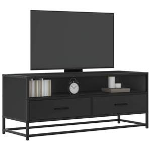 [848814] Szafka pod TV, czarna, 100x34,5x40 cm